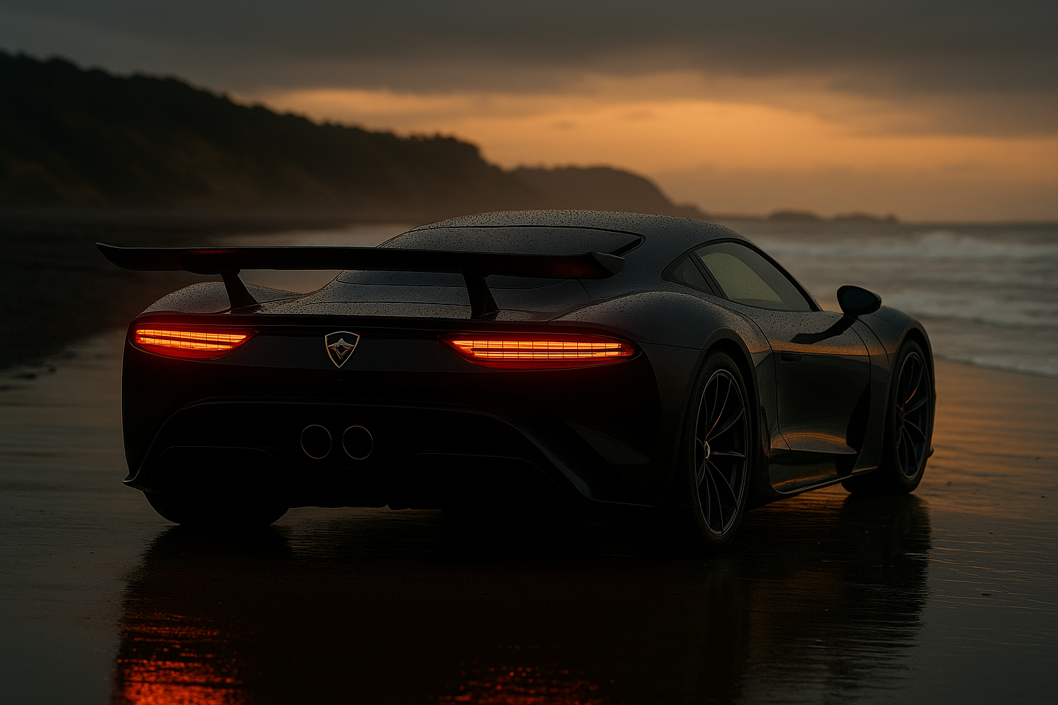 Side view of super car